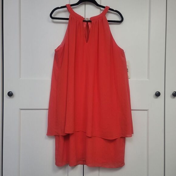 Eliza J. Tiered Halter Flounce Hem Popover Dress, 14 - Picture 3 of 11